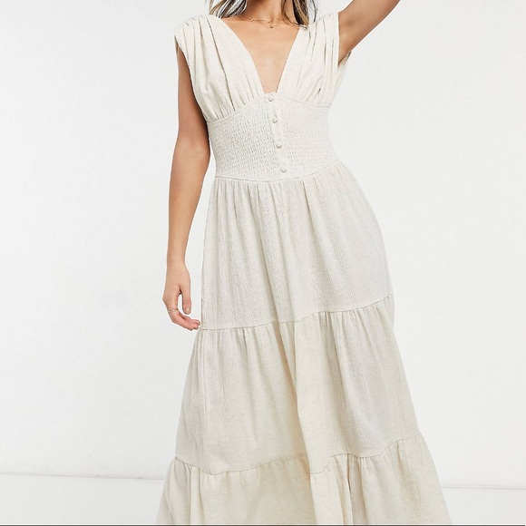 ASOS Midi Sundress in Oatmeal - Picture 3 of 7